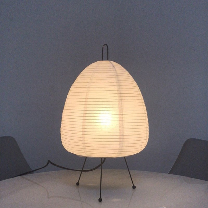 LED Table Lamp with Rice Paper Shade – Soft Bedroom Light