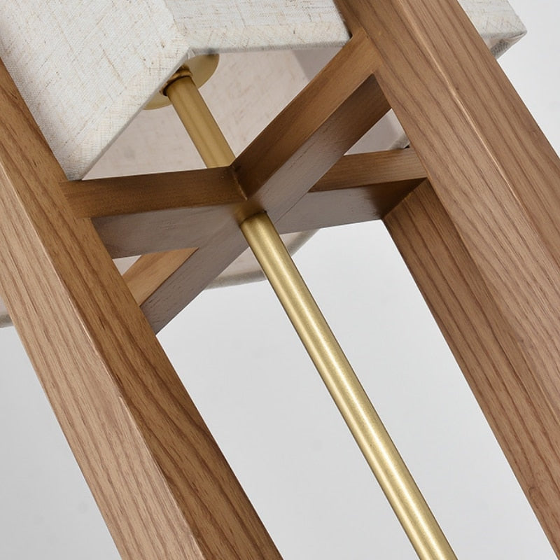 Wooden Floor Lamp with Parchment Shade – Warm Ambient Light