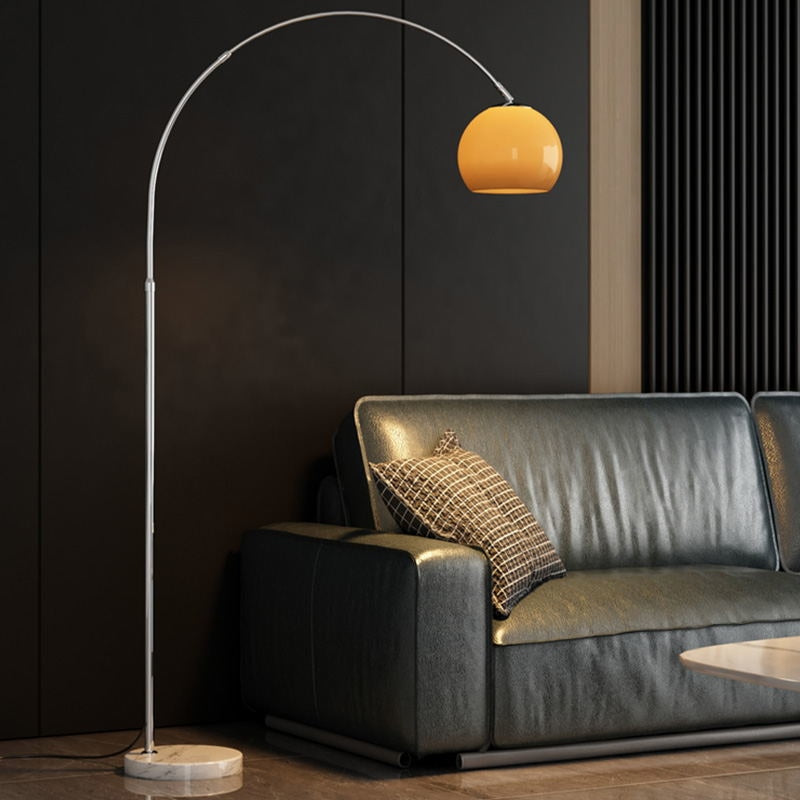 LED Arc Floor Lamp with Glass Shade – Modern Living Room Light